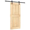vidaXL Slankios durys Natūrali ir juoda 90 x 210 cm