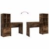 vidaXL Stalas su stalčių 2 pcs Rūkyta ąžuolas