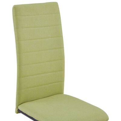 vidaXL Gembinės valgomojo kėdės, 6 vnt., žalios, audinys