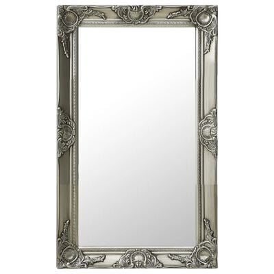 vidaXL Sieninis veidrodis, sidabrinis, 50x80cm, barokinis stilius