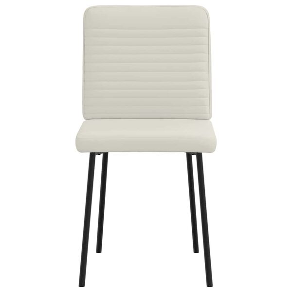 vidaXL Valgomojo kėdės, 4vnt., kreminės spalvos, aksomas