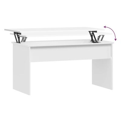 vidaXL Kavos staliukas, baltas, 102x50,5x52,5cm, apdirbta mediena