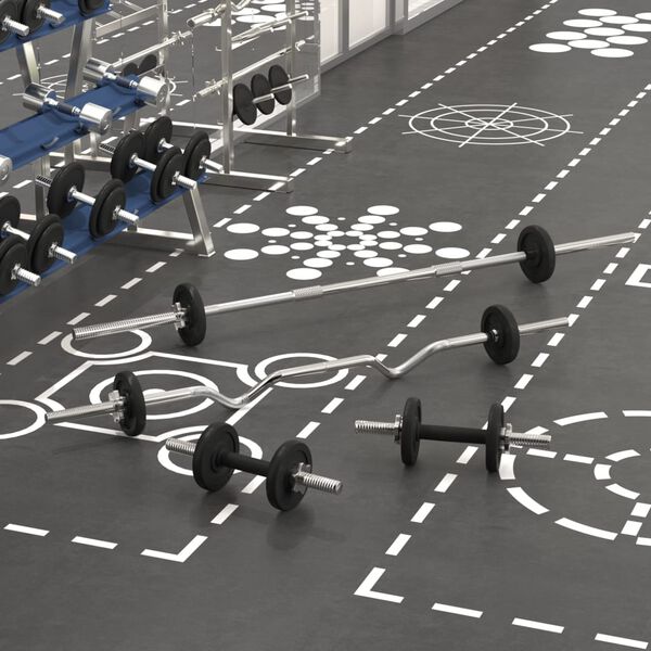 vidaXL Štangos ir svarmenų rinkinys, 30kg, ketus