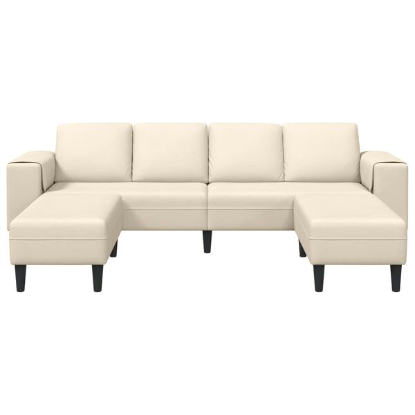 vidaXL Sofa su pagalve Kreminė 250 x 188 x 76 cm Kordūrinis audinys