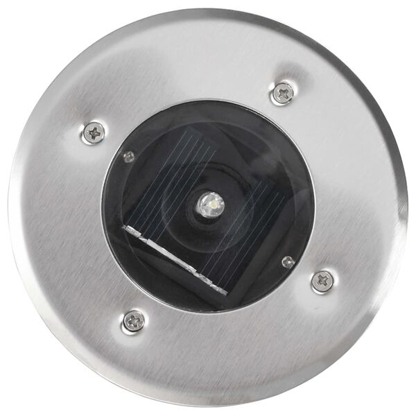 6 Apskriti Grindinio Šviestuvai su Saulės Elementais