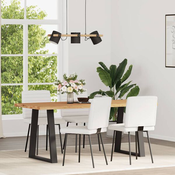 vidaXL Valgomojo kėdės, 4vnt., baltos spalvos, dirbtinė oda