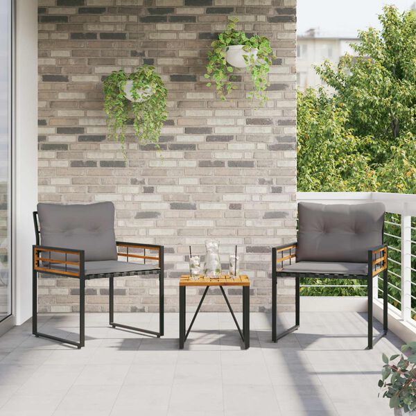 vidaXL Lauko baldų komplektas su pagalve 3 pcs Šviesiai pilka