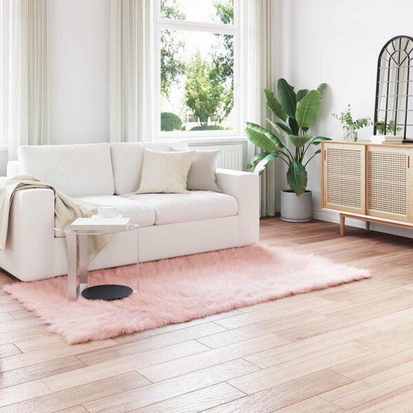 vidaXL Dirbtinio avikailio kilimas Tafalla Rožinė 100 x 200 cm
