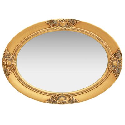 vidaXL Sieninis veidrodis, auksinis, 50x70cm, barokinio stiliaus
