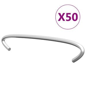 vidaXL Kabliai gabionams, 50vnt., galvanizuotas plienas, 10cm