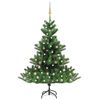 vidaXL Dirbtinis normandi&scaron;kas kėnis su LED/žaisliukais, žalias, 180cm