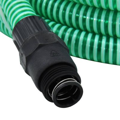 vidaXL Siurbimo žarna su PVC jungtimis, žalios spalvos, 1", 4m, PVC