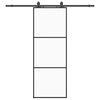 vidaXL Stumdomos durys su įrangos rinkiniu, juodas, 76x205 cm, ESG ir