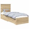 vidaXL Lovos rėmas su stalčių Sonamos ąžuolo ir sidabro 70 x 190 cm
