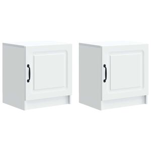 vidaXL &Scaron;alia lovos spintelė 2 pcs Balta 43 x 34,5 x 47 cm