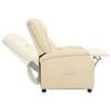 vidaXL Atsistojantis krėslas, kreminės spalvos, tikra oda