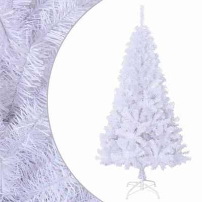 vidaXL Dirbtinė Kalėdų eglutė su storomis šakomis, balta, 120cm, PVC