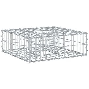 vidaXL Gabioninė pakelta lova 60 x 60 x 20 cm Cinkuota plienas Sidabro