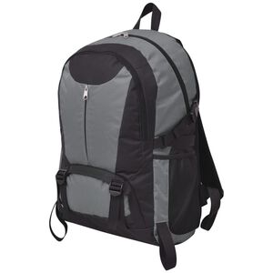 vidaXL Kuprinė žygiams į kalnus, juodos ir pilkos spalvos, 40l