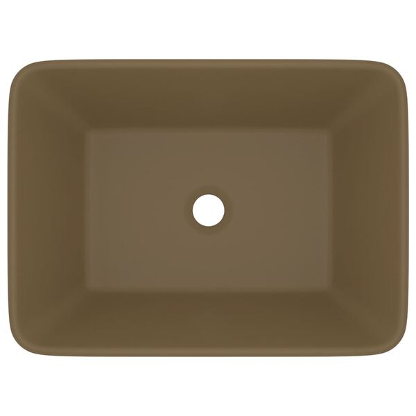 vidaXL Prabangus praustuvas, matinis kreminis, 41x30x12cm, keramika