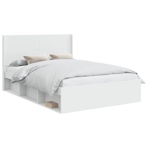 vidaXL Lovos rėmas su saugojimu ir nugara 2 vnt. Apdirbta mediena