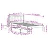 vidaXL Lovos rėmas su be čiužinio, baltas, 75x190cm, pušies masyvas