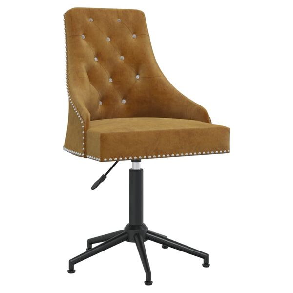 vidaXL Pasukamos valgomojo kėdės, 4vnt., rudos spalvos, aksomas