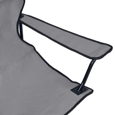 vidaXL Dvivietė sulankstoma stovyklavimo kėdė, pilka, plienas/audinys
