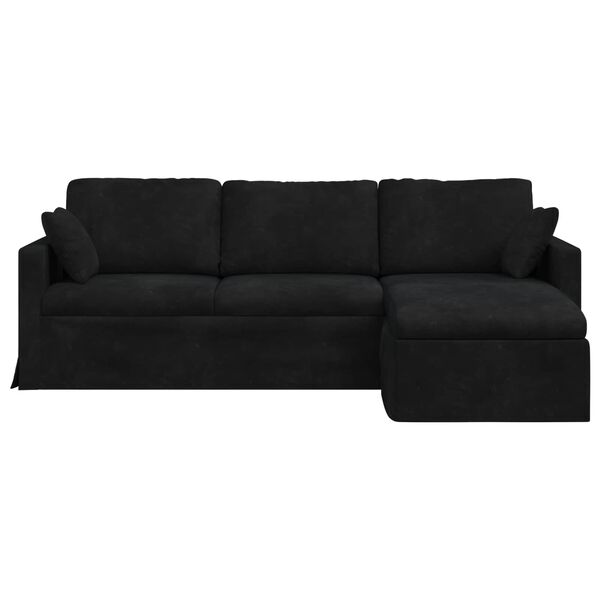 vidaXL Sofa Juoda 198 x 134 x 80 cm Aksomas