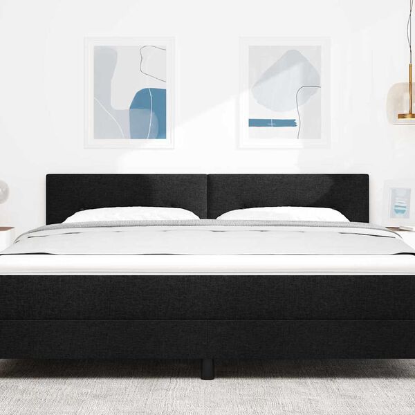 vidaXL Galvūgalis su galvūgalio Juoda 180 cm Dirbtinė oda