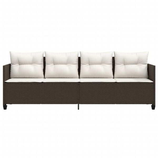 vidaXL Saulės gultas su pagalvėlėmis, rudos spalvos, poliratanas