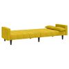 vidaXL Dvivietė sofa-lova su dvejomis pagalvėmis, geltona, aksomas
