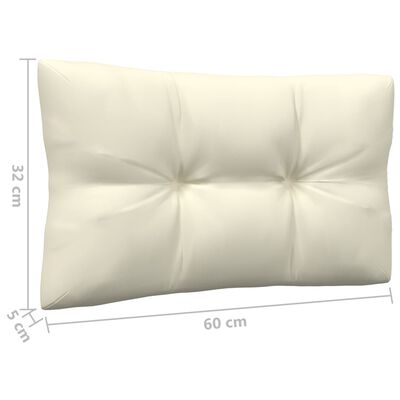 vidaXL Sodo komplektas su kreminėmis pagalvėlėmis, 4 dalių, pušis