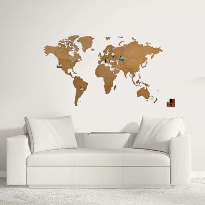 MiMi Innovations Sienos dekoracija-žemėlapis Luxury, rudas, 130x78cm