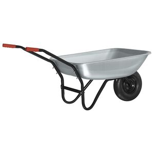 vidaXL Vežimėlis Sidabrinė ir juoda 80 L 120 kg Galvanizuotas plienas