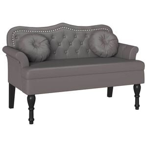 vidaXL Česterfildo suolas Pilka 120,5 x 65 x 75 cm Dirbtinė oda
