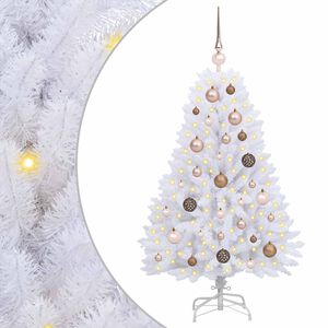 vidaXL Dirbtinė Sulankstoma Kalėdų Eglutė Balta 68 x 68 x 120 cm LED