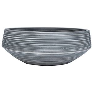 vidaXL Praustuvas ant stalvir&scaron;io, pilkas, 41x14cm, keramika, apskritas
