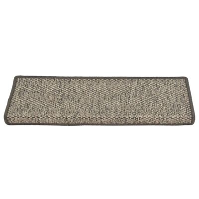 vidaXL Lipnūs laiptų kilimėliai, 15vnt., pilki ir smėlio, 65x21x4cm