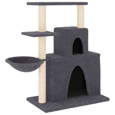 vidaXL Draskyklė katėms su stovais iš sizalio, tamsiai pilka, 83cm