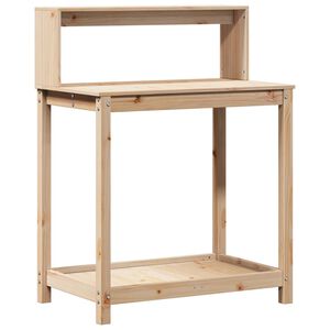 vidaXL Sodinimo stalas su lentynomis, 82,5x50x109,5cm, pu&scaron;ies masyvas