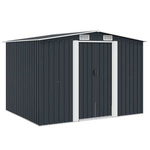 vidaXL Sodo sandėliukas, antracito spalvos, 257x205x178cm, plienas