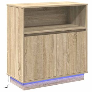 vidaXL LED Bufetas Sonoma ąžuolas 71 x 34,5 x 75 cm Apdirbta mediena