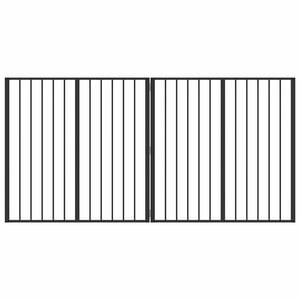 vidaXL &Scaron;unų vartai 2 Panels Juodas 100 x 100 cm Cinkuota plienas