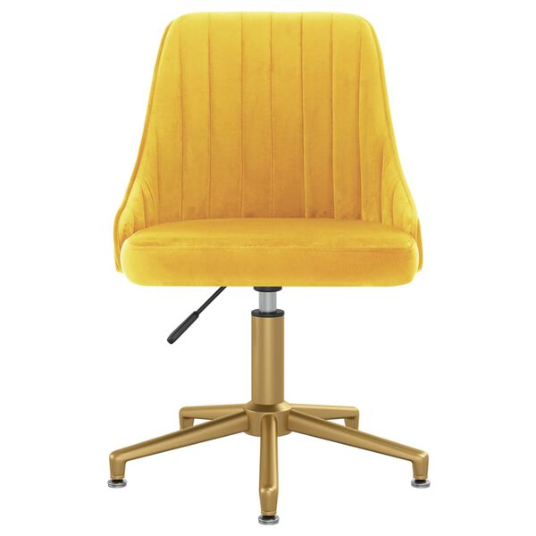 vidaXL Pasukamos valgomojo kėdės, 2vnt., geltonos spalvos, aksomas