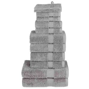 vidaXL Rank&scaron;luosčių rinkinys SOLUND, 12vnt., pilki, 600g/m&sup2;