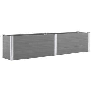vidaXL Sodo lovelis, pilkas, 250x50x54cm, WPC, auk&scaron;tas