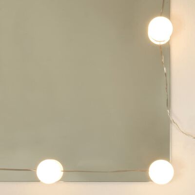 vidaXL Kosmetinis staliukas su LED lemputėmis, ąžuolo, 90x42x132,5cm