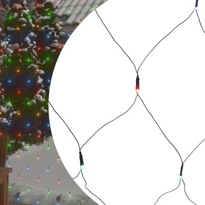 vidaXL Kalėdinių lempučių tinklas, 3x2m, 204 įvairių spalvų LED