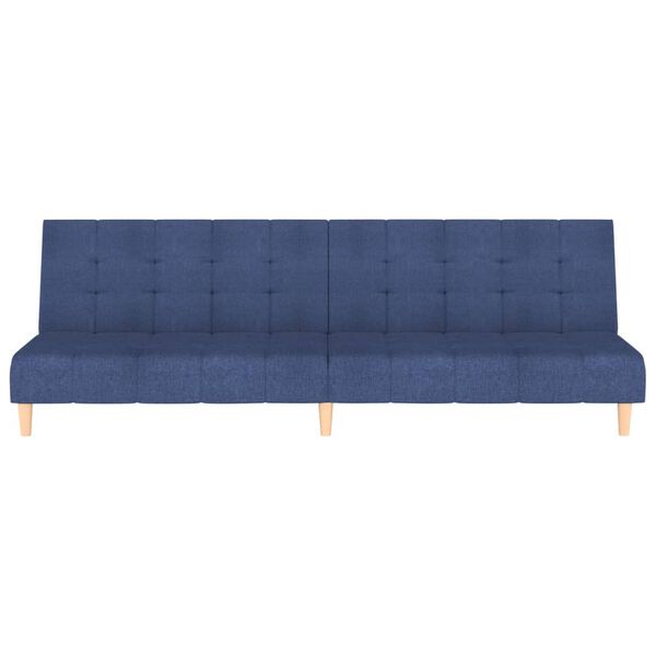 vidaXL Dvivietė sofa-lova, mėlynos spalvos, audinys